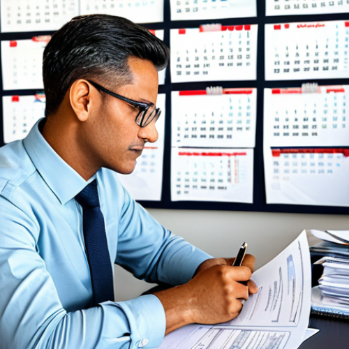 **

"A busy cultural manager at a desk overflowing with documents, wearing a professional but stylish outfit, surrounded by contracts and project proposals, in a well-lit office with a calendar on the wall marking key dates, fully clothed, appropriate attire, safe for work, perfect anatomy, natural proportions, high-quality illustration, professional, family-friendly."

**