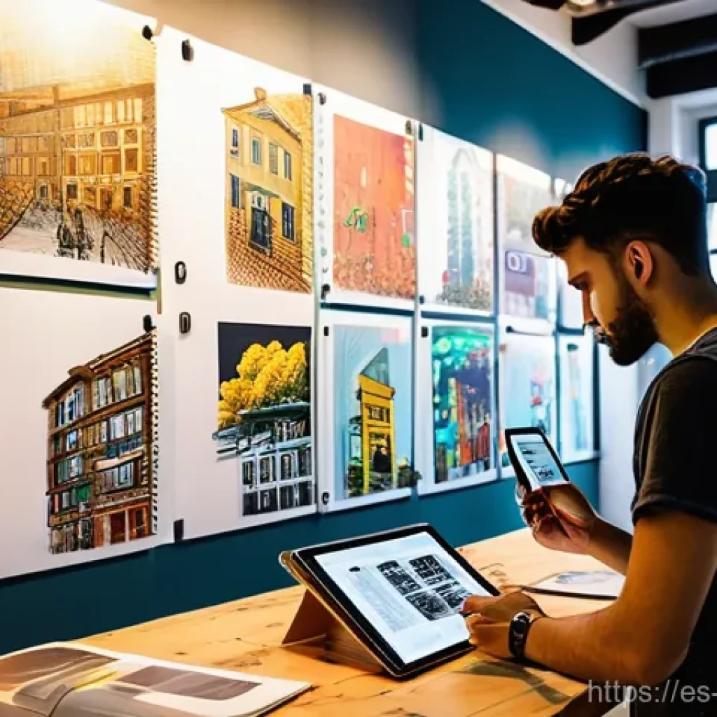 미술문화기획사의 일일 업무 루틴 - **Prompt:** "A vibrant, dynamic illustration capturing the 'birth of an idea' for a cultural event. ...