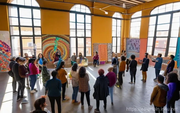 미술문화기획사의 사회적 기여 사례 - **Vibrant Community Art Workshop in a Reimagined Space in Spain**
    A wide-angle, brightly lit sho...