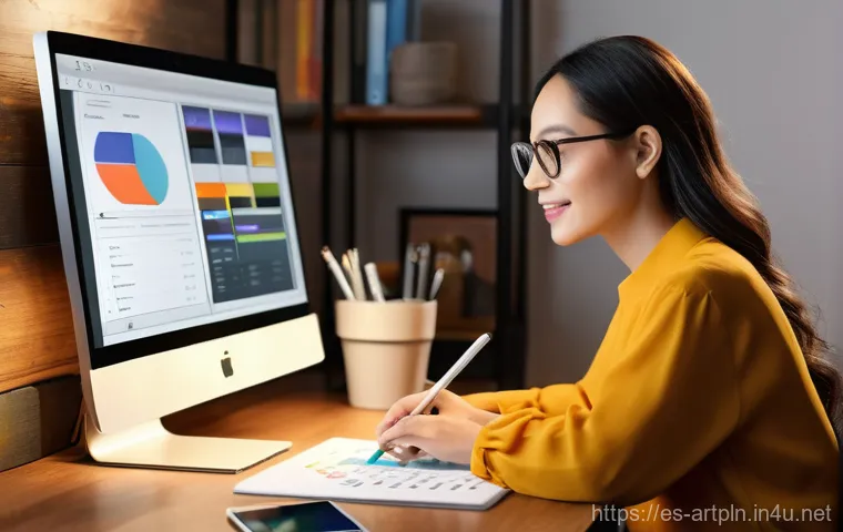 미술문화기획사 직무에 필요한 소프트웨어 - **Cultural Project Team Collaboration**
    **Prompt:** A diverse team of 4 cultural project manager...