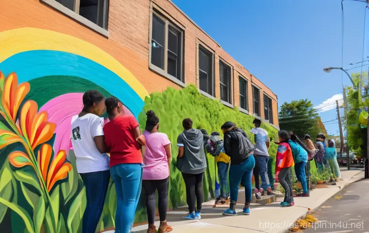 미술문화기획사의 리더십 발휘 사례 - A diverse group of people, including adults and teenagers, all wearing fashionable and modest casual...