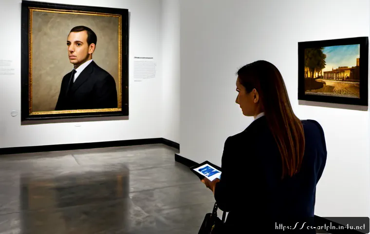 미술문화기획사의 전시회 현장 관리 노하우 - Photorealistic contemporary art gallery exhibition in Madrid, Spain, viewed from a wide eye-level an...